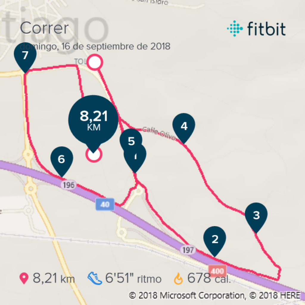 Recorrido GPS running Dani 16/9/18