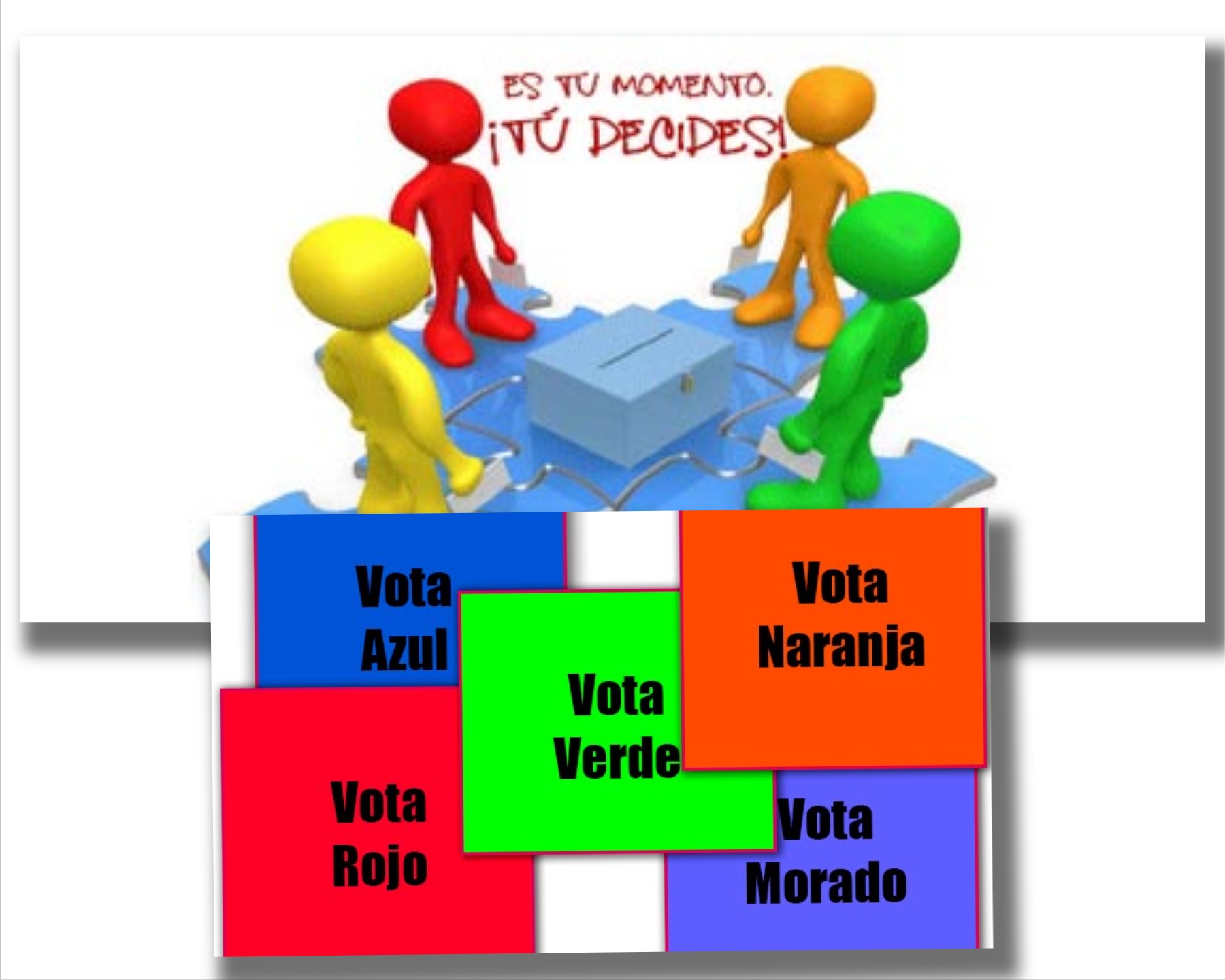 Imagen de muñecos escogiendo su voto